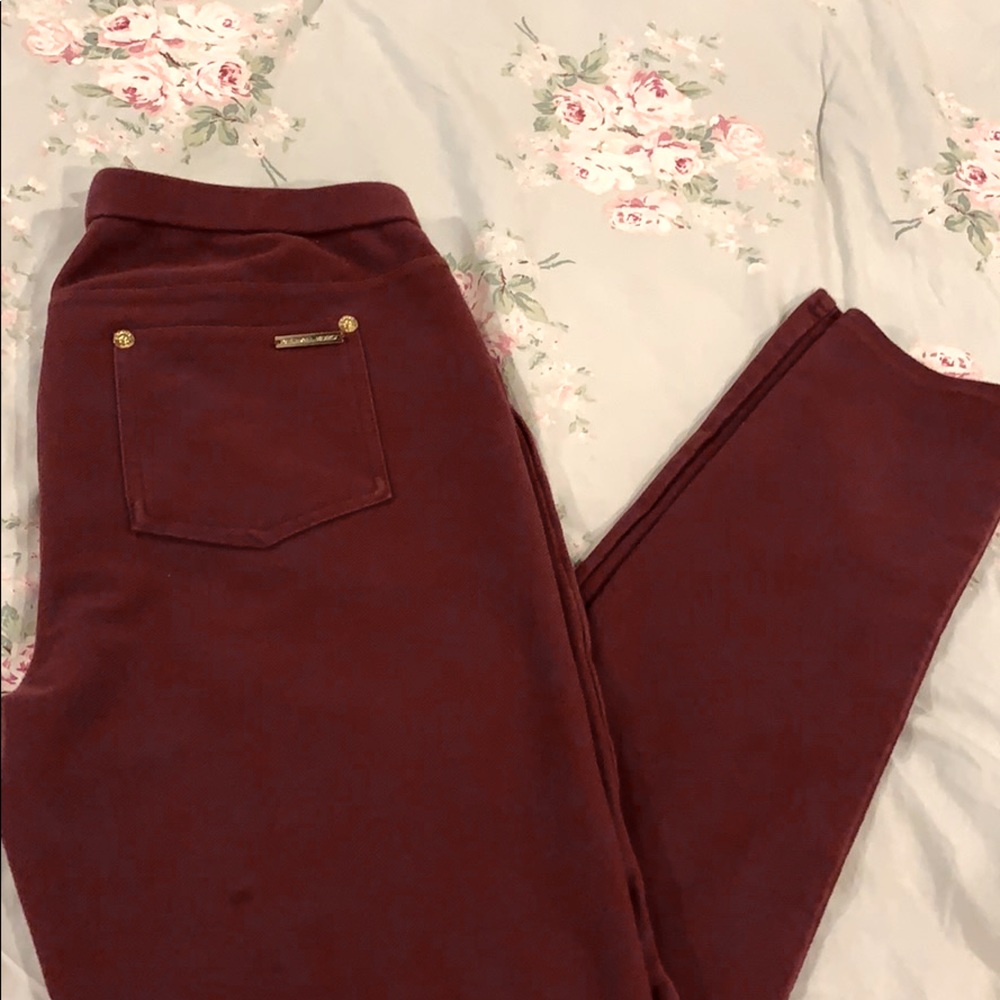 Burgundy leggings